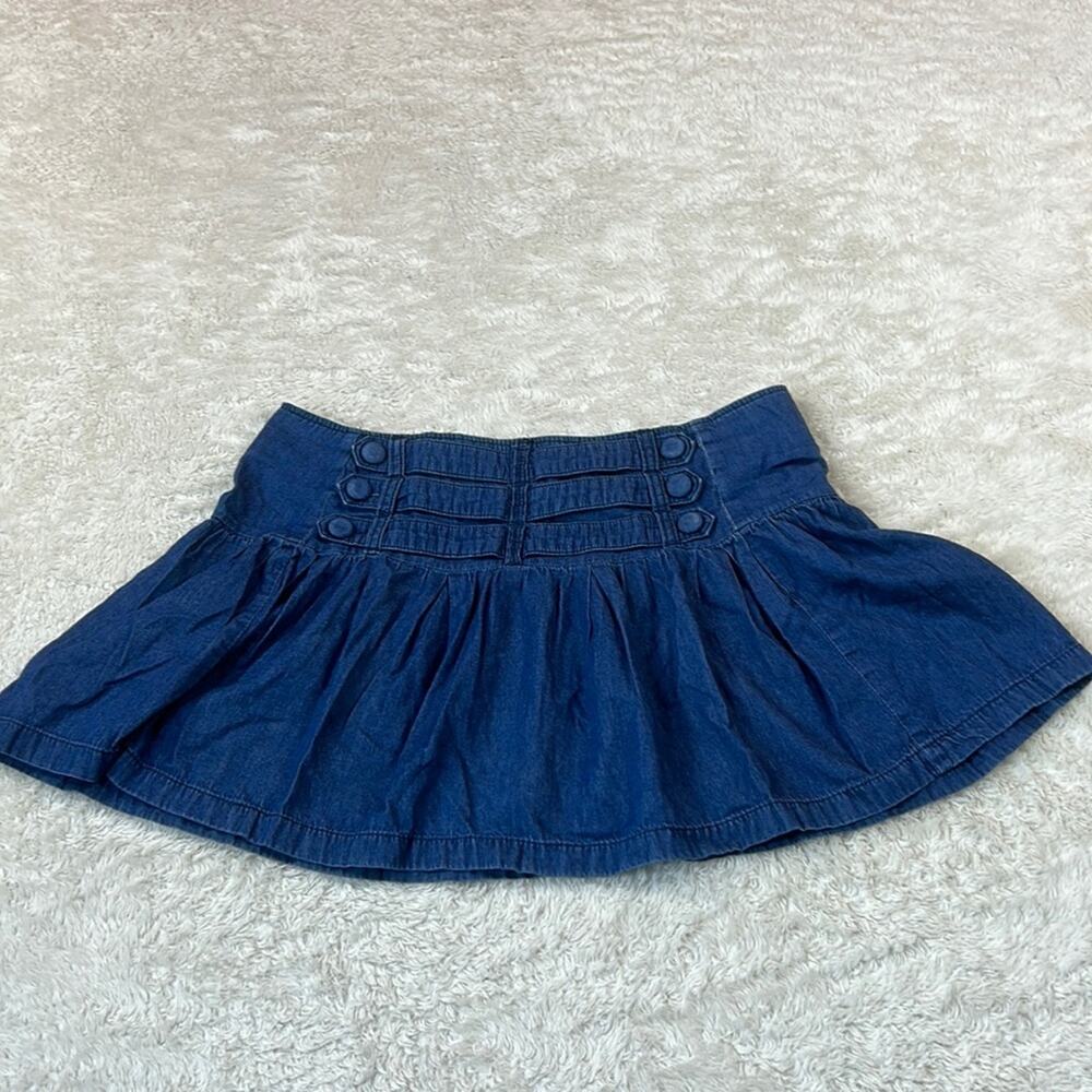 Y2K Dollhouse punk military denim flare skirt, size 9